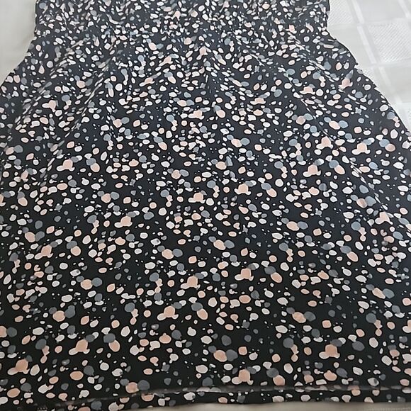 Banana Republic Sleeveless Elastic Waist Mini Cotton Dress Black/Pink Size 8 - Picture 13 of 16